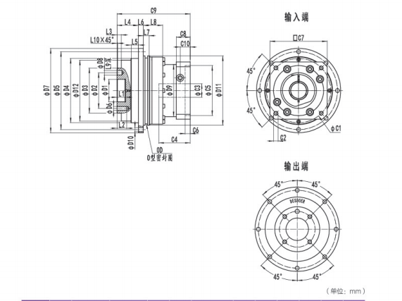 ND047系列精密行星減速機(jī)型號(hào)與尺寸圖紙