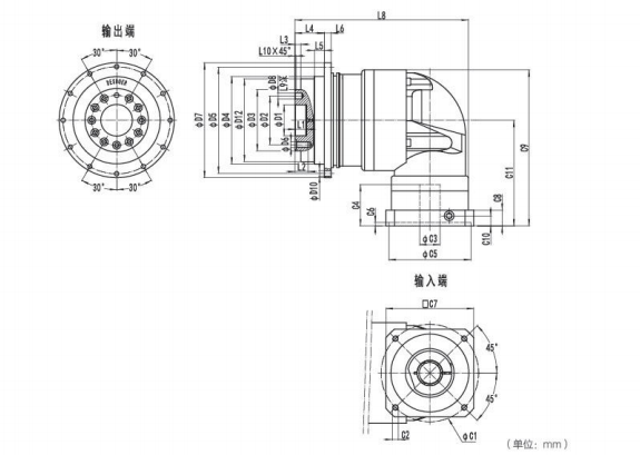 NDR140系列精密行星減速器型號(hào)尺寸與圖紙